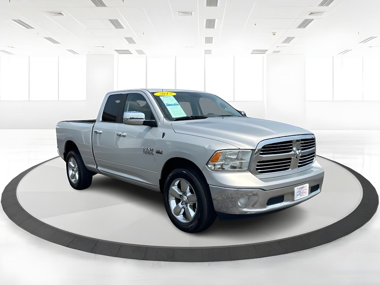 2015 Silver RAM 1500 SLT Quad Cab 4WD (1C6RR7GT6FS) with an 5.7L V8 OHV 16V engine, 8-Speed Automatic transmission, located at 4508 South Dixie Dr, Moraine, OH, 45439, (937) 908-9800, 39.689976, -84.218452 - Photo #1