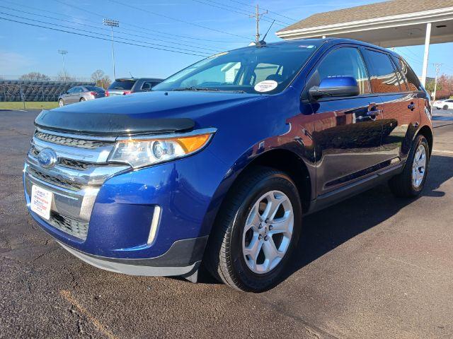 2013 Deep Impact Blue Metallic Ford Edge SEL AWD (2FMDK4JC4DB) with an 3.5L V6 DOHC 24V engine, 6-Speed Automatic transmission, located at 1230 East Main St, Xenia, OH, 45385, (937) 908-9800, 39.688026, -83.910172 - Photo #4