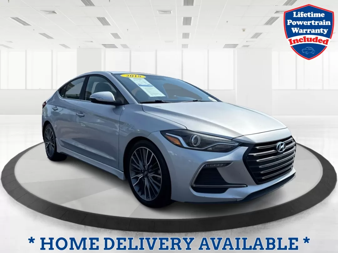 2018 Hyundai Elantra Sport (KMHD04LB6JU) with an 1.6L I-4 gasoline direct injection engine, located at 1099 N County Rd 25A , Troy, OH, 45373, (937) 908-9800, 40.057079, -84.212883 - Photo#0