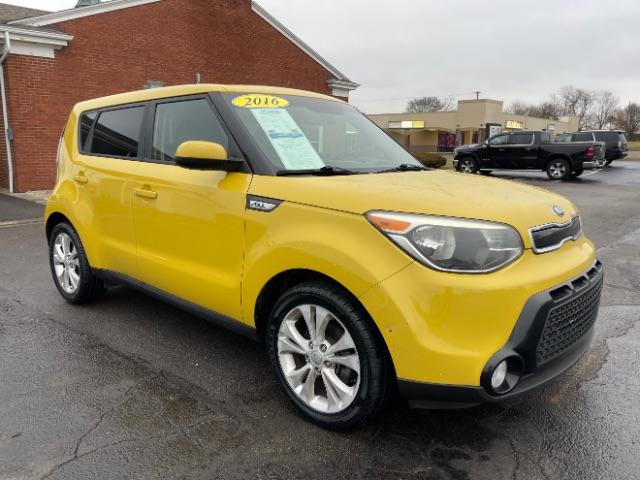 2016 Solar Yellow Kia Soul + (KNDJP3A51G7) with an 2.0L L4 DOHC 16V engine, 6-Speed Automatic transmission, located at 401 Woodman Dr, Riverside, OH, 45431, (937) 908-9800, 39.760899, -84.123421 - Photo #0