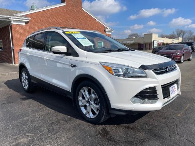2015 White Platinum Met TC Ford Escape Titanium 4WD (1FMCU9J92FU) with an 2.0L L4 DOHC 16V engine, 6-Speed Automatic transmission, located at 880 E. National Road, Vandalia, OH, 45377, (937) 908-9800, 39.891918, -84.183594 - Photo #0