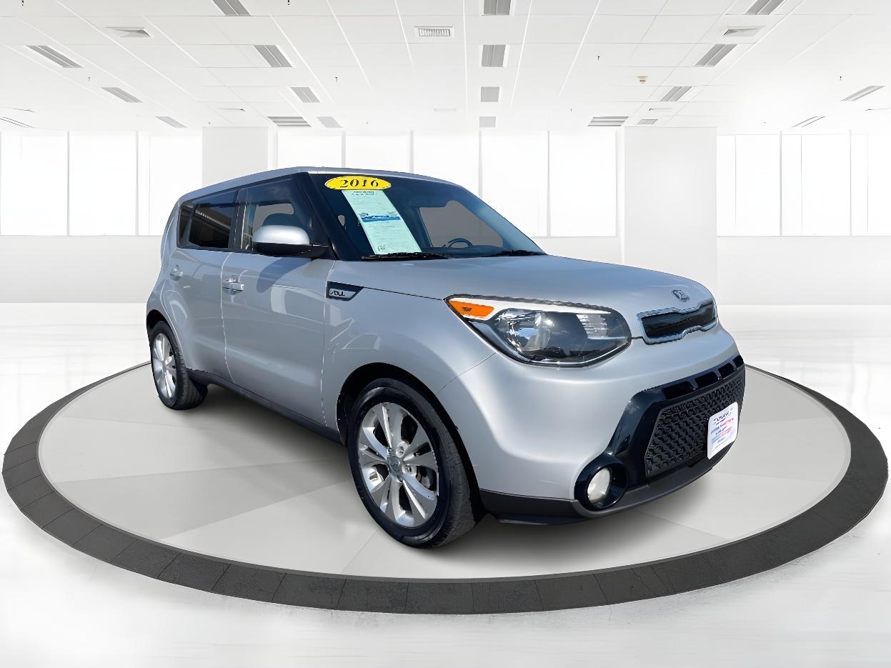 2016 Bright Silver Kia Soul + (KNDJP3A55G7) with an 2.0L L4 DOHC 16V engine, 6-Speed Automatic transmission, located at 1099 N County Rd 25A, Troy, OH, 45373, (937) 908-9800, 40.057079, -84.212883 - Photo #0