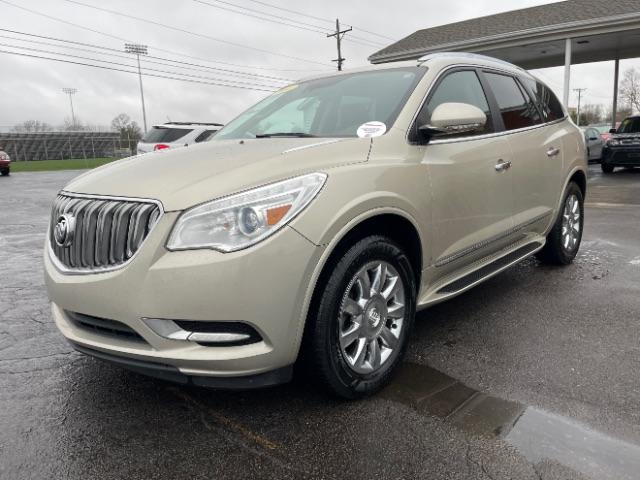 2014 Champagne Silver Metallic Buick Enclave Premium AWD (5GAKVCKD5EJ) with an 3.6L V6 DOHC 24V engine, 6-Speed Automatic Overdrive transmission, located at 4508 South Dixie Dr, Moraine, OH, 45439, (937) 908-9800, 39.689976, -84.218452 - Photo #2