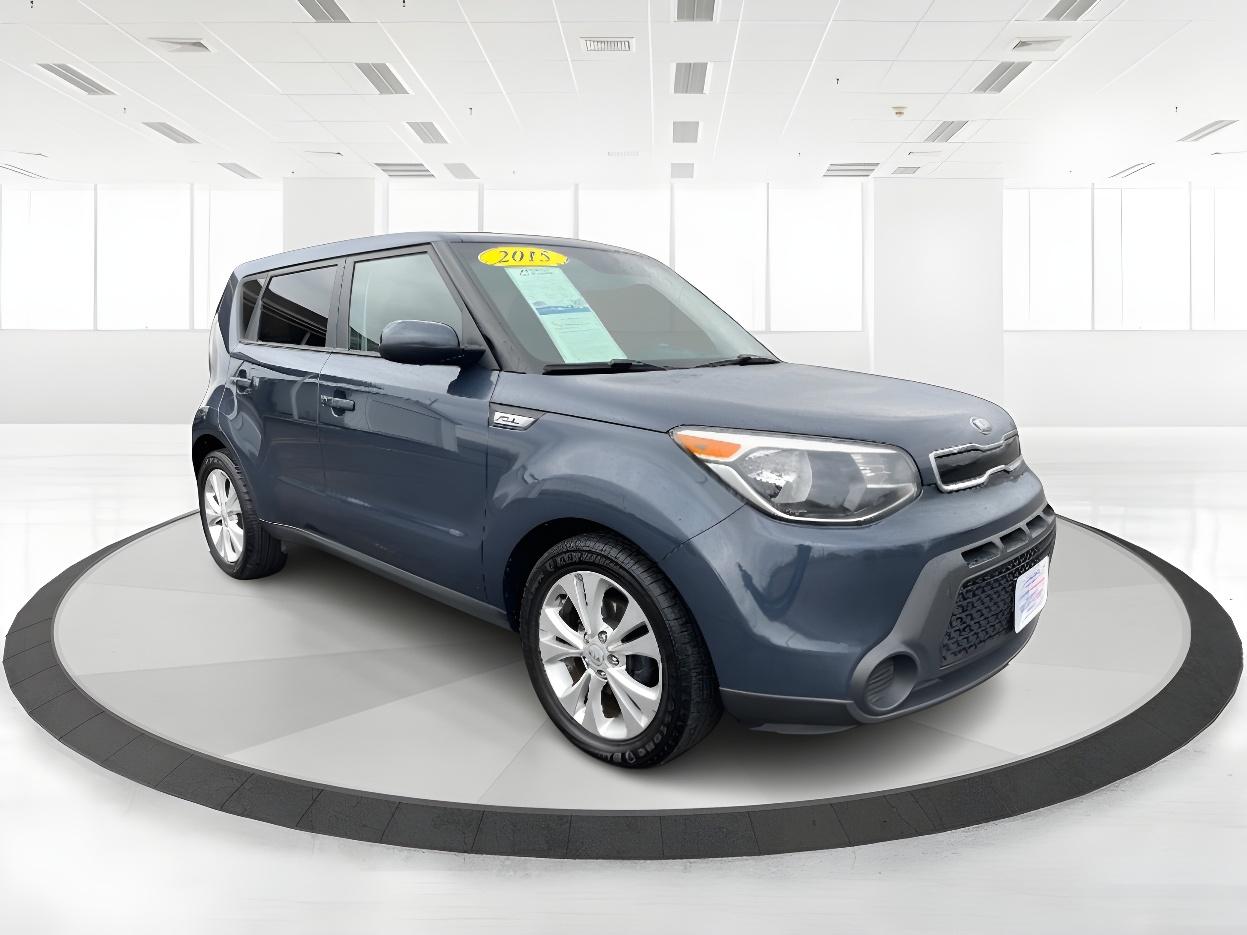 2015 Carribean Blue Kia Soul + (KNDJP3A50F7) with an 2.0L L4 DOHC 16V engine, 6-Speed Automatic transmission, located at 880 E. National Road, Vandalia, OH, 45377, (937) 908-9800, 39.891918, -84.183594 - Photo #1