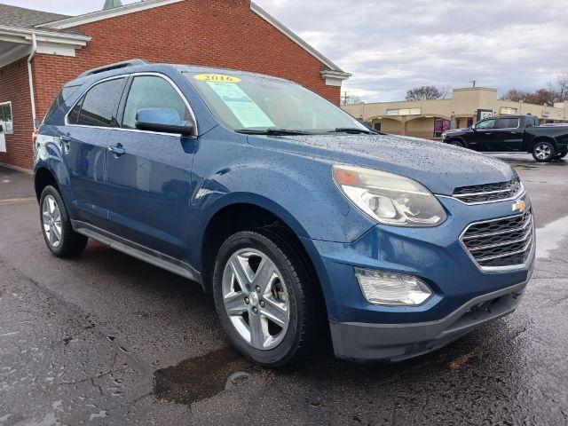 2016 Patriot Blue Metallic Chevrolet Equinox LT 2WD (2GNALCEK3G6) with an 2.4L L4 DOHC 16V FFV engine, 6-Speed Automatic transmission, located at 1099 N County Rd 25A , Troy, OH, 45373, (937) 908-9800, 40.057079, -84.212883 - Photo #0
