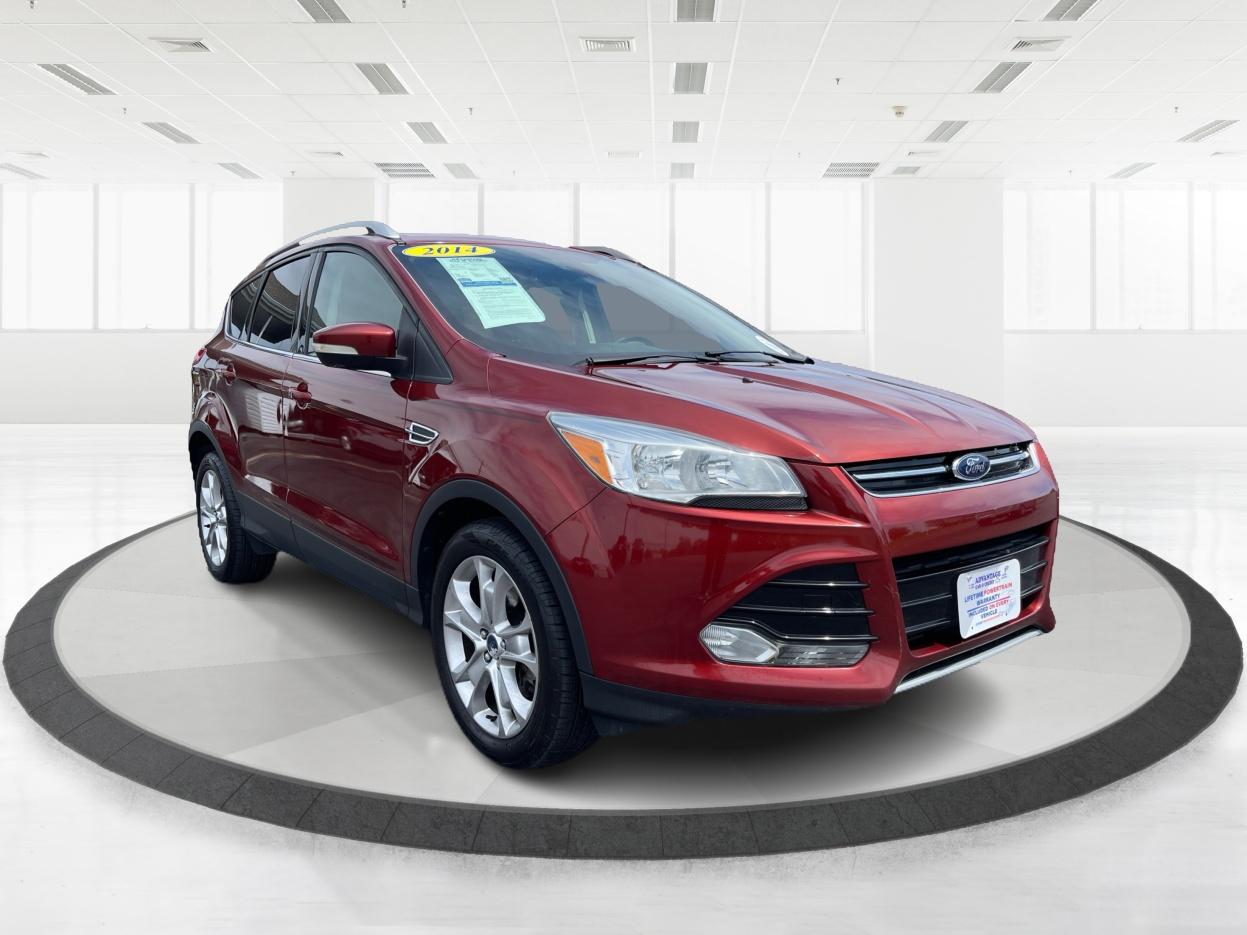 2014 Ruby Red Tinted CC Ford Escape Titanium FWD (1FMCU0J96EU) with an 2.0L L4 DOHC 16V engine, 6-Speed Automatic transmission, located at 401 Woodman Dr, Riverside, OH, 45431, (937) 908-9800, 39.760899, -84.123421 - Photo #0
