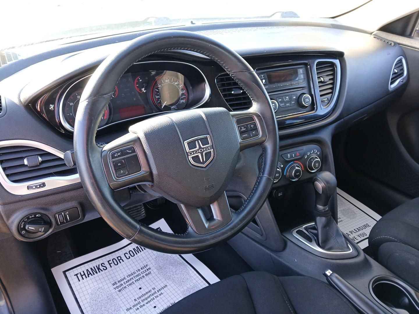 2013 Maximum Steel Metallic Dodge Dart SXT (1C3CDFBA2DD) with an 2.0L L4 DOHC 16V TURBO engine, located at 880 E. National Road, Vandalia, OH, 45377, (937) 908-9800, 39.891918, -84.183594 - Photo#8