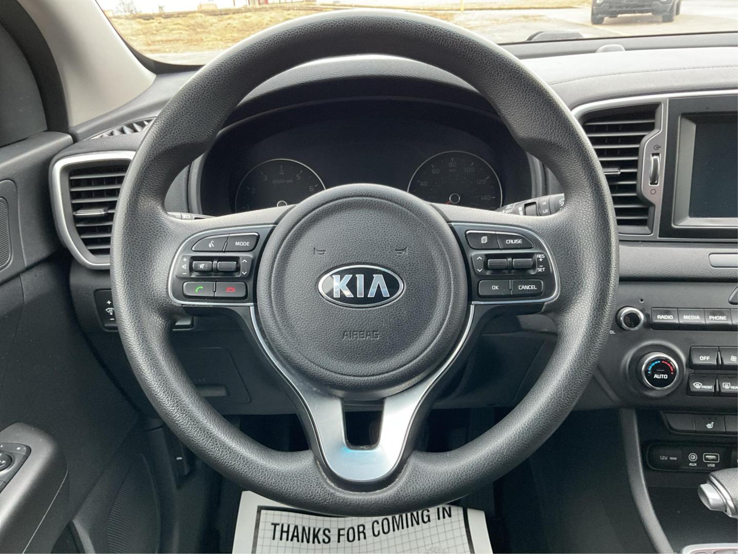 2019 Kia Sportage LX (KNDPMCAC2K7) with an Theta II 2.4L I-4 gasoline direct injection engine, located at 880 E. National Road, Vandalia, OH, 45377, (937) 908-9800, 39.891918, -84.183594 - Photo#15