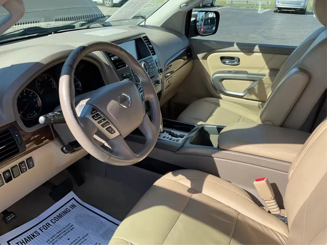 2015 Nissan Armada Platinum (5N1BA0NE1FN) with an Endurance 5.6L V-8 DOHC engine, located at 1230 East Main St, Xenia, OH, 45385, (937) 908-9800, 39.688026, -83.910172 - Third Row - Photo#8