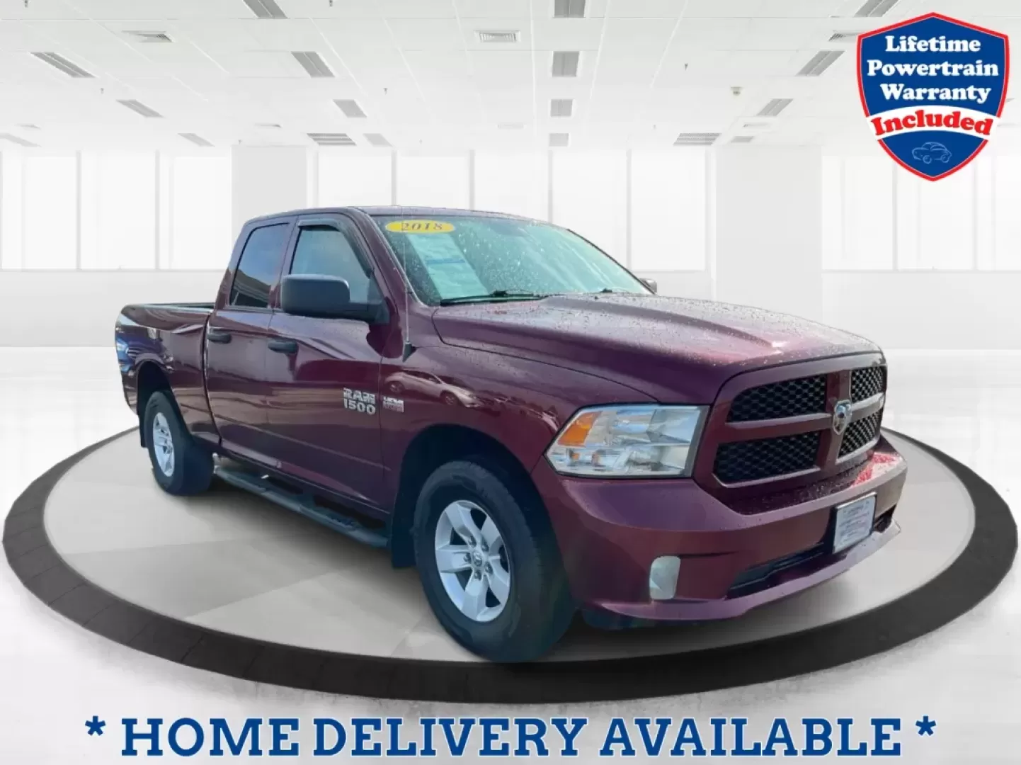 2018 Ram 1500 Express Quad Cab 4x4 6'4 Box (1C6RR7FT8JS) with an Other engine, located at 880 E. National Road, Vandalia, OH, 45377, (937) 908-9800, 39.891918, -84.183594 - Are you ready to elevate your adventures and tackle any terrain with confidence? The 2018 Ram 1500 Express Quad Cab 4x4 is the ultimate truck for weekend warriors and daily commuters alike, offering the perfect blend of power, versatility, and style. With a striking Delmonico Red Pearlcoat exterior - Photo#0