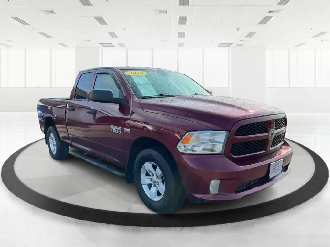 2018 Ram 1500 Express Quad Cab 4x4 6'4 Box (1C6RR7FT8JS) with an Other engine, located at 880 E. National Road, Vandalia, OH, 45377, (937) 908-9800, 39.891918, -84.183594 - 2018 Ram 1500 Express Quad Cab 4x4 6'4 Box - Photo#0
