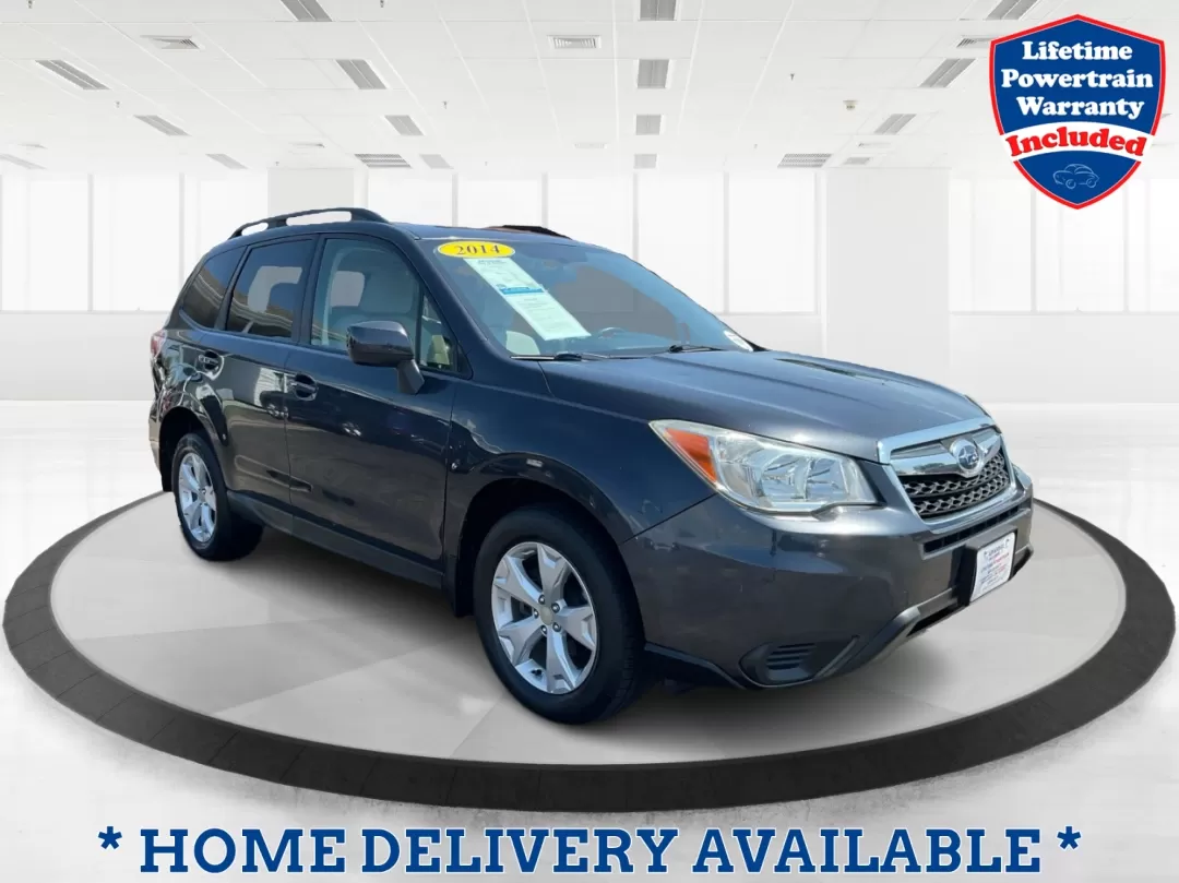 2014 Subaru Forester 2.5i Premium (JF2SJAGCXEH) with an 2.5L H-4 DOHC engine, located at 4508 South Dixie Dr, Moraine, OH, 45439, (937) 908-9800, 39.689976, -84.218452 - 2014 Subaru Forester 2.5i Premium - Photo#0