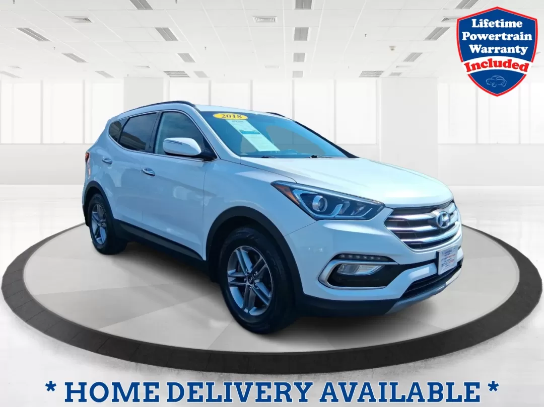 2018 Hyundai Santa Fe 2.4L (5NMZUDLB3JH) with an Theta II 2.4L I-4 gasoline direct injection engine, located at 880 E. National Road, Vandalia, OH, 45377, (937) 908-9800, 39.891918, -84.183594 - Photo#0