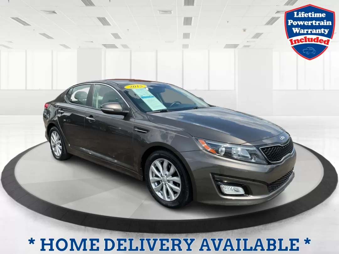 2015 Kia Optima EX (5XXGN4A70FG) with an Theta II 2.4L I-4 gasoline direct injection engine, located at 8750 N County Rd 25A, Piqua, OH, 45356, (937) 908-9800, 40.164391, -84.232513 - Photo#0